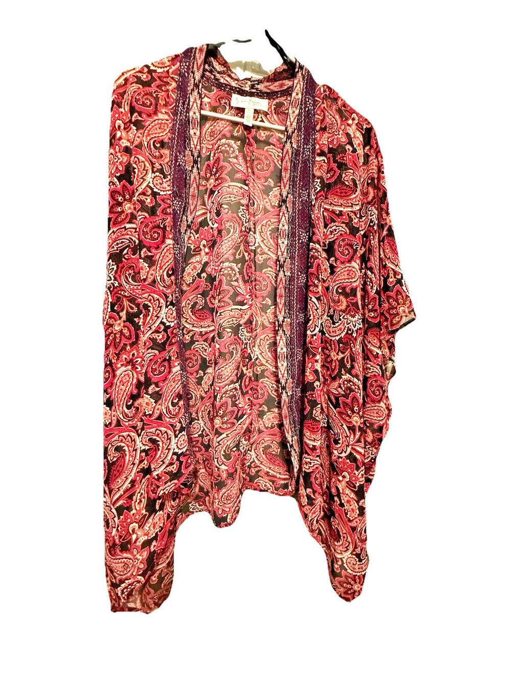 Jessica Simpson – Floral Sheer Open Front Kimono Cottagecore beachy– One Size